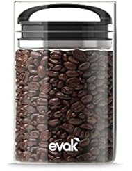 Prepara 3019, Black Gloss handle, Evak Fresh Saver Airless Canister, Glass & Stainless, Small, Medium