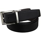 Calvin Klein Mens Smooth Leather Reversible Belt (Black/Brown)