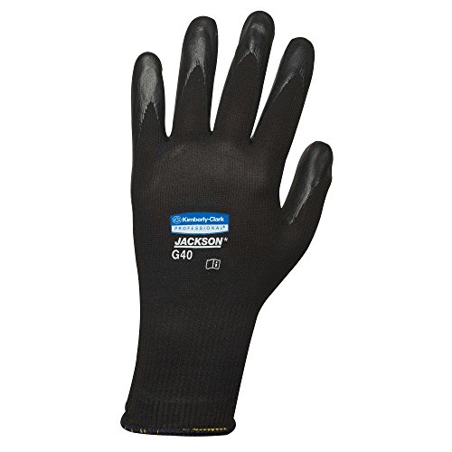 Jackson Safety G40 Polyurethane Coated Gloves (13839), Size 9.0 (Large), High Dexterity, Black, 12 Pairs / Bag, 5 Bags / Case