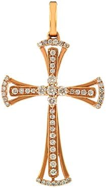 Expo Collection 18K Rose Gold .27cttw Diamond Cross Pendant (G-H Color, SI2-I1 Clarity)