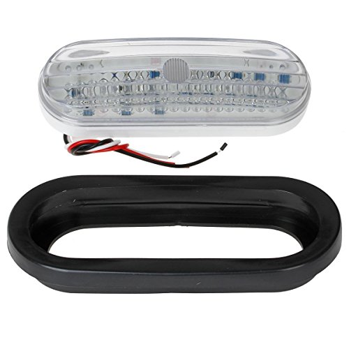 Partsam Super Bright 60LED White 6" Oval Stop Backup Reverse Turn Tail Light w/ Grommet Mount 12V for Trailer Truck Boat - Thumbnail 4
