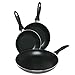 Lux Decor Collection Aluminum Nonstick Frying Pan Set - 3 Piece (8 Inches, 9.5 Inches, 11 Inches) - Fry Pan Cookware Set - Non stick Skillet Set- Kitchen Pans- Dishwasher Safe