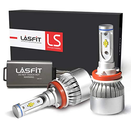 LASFIT LS Series H11/H8/H9/H16 LED Headlight Bulbs-LUMILEDS LUXEON Z ES Chips-90W 10000LM 6000K-Hi/Lo Beam/Fog Light-2 Yr Warranty