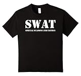 Kids SWAT Team T-shirt Vintage Police Uniform Tee 6 Black