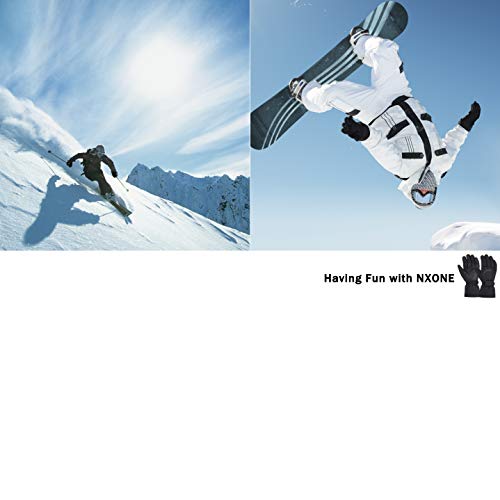 NXONE Waterproof Snow Gloves Windproof Ski Gloves, Winter Warm Snowboard Gloves Cold Weather Gloves Men & Women Medium