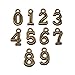 100pcs Antique Bronze Plated 0-9 Figures Numbers Charms Pendant for Necklace Bracelet DIY Jewelry Making Accessories 16x8mm (100pcs figure)