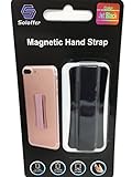 Magnetic Hand Strap - Holds Device with Fingers - Extreme Thin - for Most Mobile/Tablet Devices - Compatible with Magnet Phone Car Holder (Jet Black)