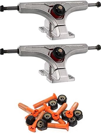 Arsenal Trucks Cast 50 Degree 165mm Skateboard Reverse Kingpin Trucks with 1" Orange Mounting Hardware
