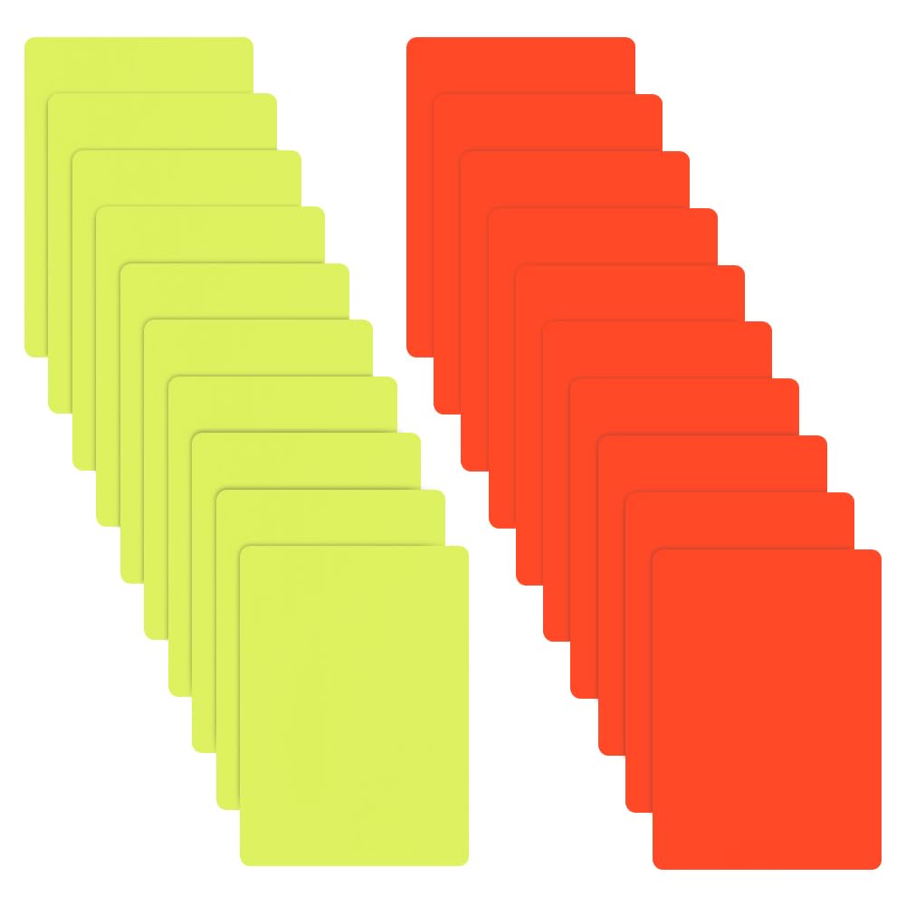 OLYCRAFT 20Pcs Referee Red and Yellow Cards 80x110mm Goal Red and Yellow Cards Sets Football Referee Cards Sports Soccer Referee Cards for Football Matches Sports Event Physical Activity