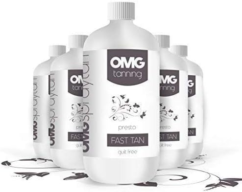 OMG Presto 1000ml Fast Tan Spray Solution Fresh Fragrance Professional Sunless