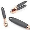 7 Pc Kitchen Tools and Gadgets Copper Coated Stainless Steel, Peeler, Stainless Steel Can Opener, Ice Cream Spoon, Pizza Cutter, Melon Paner, with Soft Touch Grey Handles