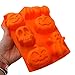 Orange Pumpkin Skull Non-Stick Silicone Baking Mold for Hard Candy Chocolate Ice Cookies