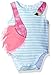 Mud Pie Baby Girls' One Piece Bodysuit Crawler, Flamingo, 9-12 Months