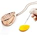 TT-star Teardrop Aromatherapy Essential Oil Diffuser Necklace Locket Pendant with 8 Refill Pads(Rose Gold)