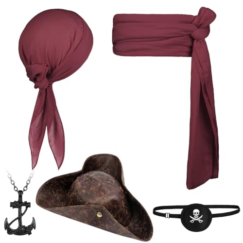 5 Pcs-wine Red(with Hat)
