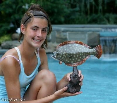 Taxidermy 12" Fiberglass Fluke Flounder Fish Statue