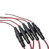 DIGITEN 5x20mm GDC Fuse Holder Inline screw type with 16 AWG wire (Pack of 10)