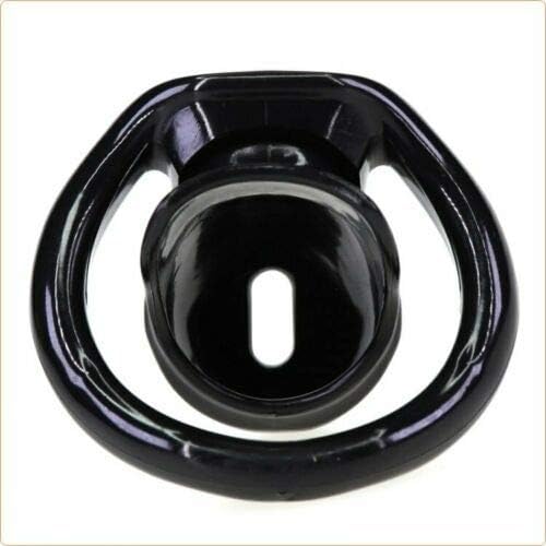 Bondage Masters Nano Chastity Device, Micro Cage, Hidden Lock with 4 Size Back Rings Included, Black - Image 3