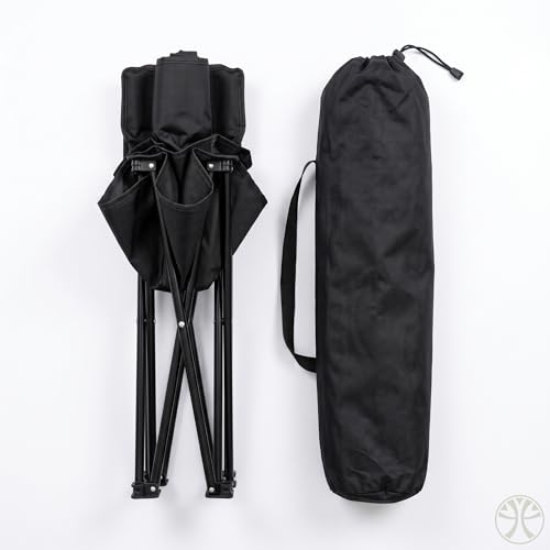 Cadeira Dobrável Portátil Camping Praia e Pesca Suporta 120kg Estrutura Reforçada de Aço Oxford Acompanha Bolsa de Transporte e Bolso Lateral Conforto para Lazer e Eventos Externos (Preto)