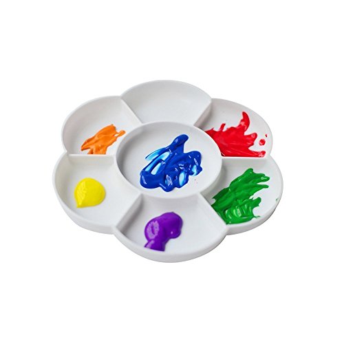 LUCKSTAR Paint Palette, 1PC Plastic Plum Blossom Shaped Paint Palette Color Mixing Tray Paint Mixer Art Tool for Artist - Thumbnail 7