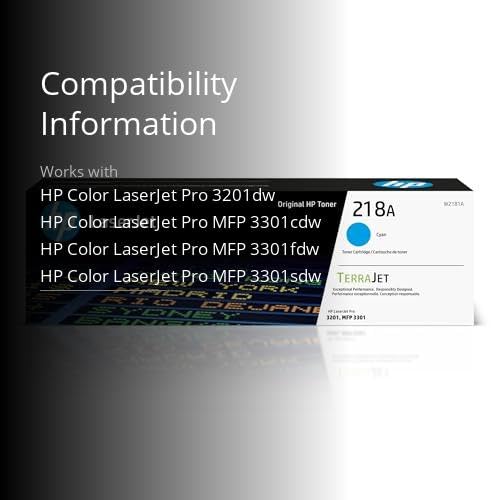 HP 218A Cyan Toner Cartridge | Works with Color Laserjet Pro 3201, MFP 3301 Series | W2181A