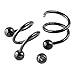 PiercingJ - 2pcs Stainless Steel Twist Ear Plug Earring Spiral Helix Stud Lip Nose Ring Body Piercing 16Ga (Black)