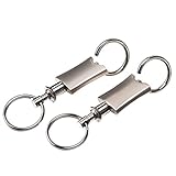 Mudder Metal Keychain Pull Apart Quick Release Detachable Key Rings, 2 Pack