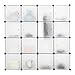 LANGRIA 16 Cubby Wardrobe Closet System Cube Organizer Plastic Storage Cubes Drawer Unit, DIY Modular Bookcase Cabinet for Clothes, Shoes, Toys (White)