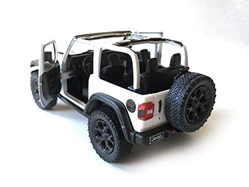 HCK Jeep Wrangler Rubicon 4x4 Convertible Off-Road Exploration Diecast Model Toy Car in White