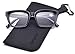 ZUVGEES Retro Style Square Reading Glass Big Eyeglass Frames Large lens 50mm (Black, 3.00)