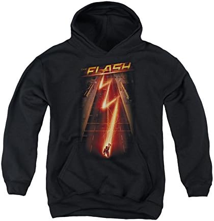 THE FLASH/FLASH AVE-YOUTH PULL-OVER HOODIE-BLACK-LG