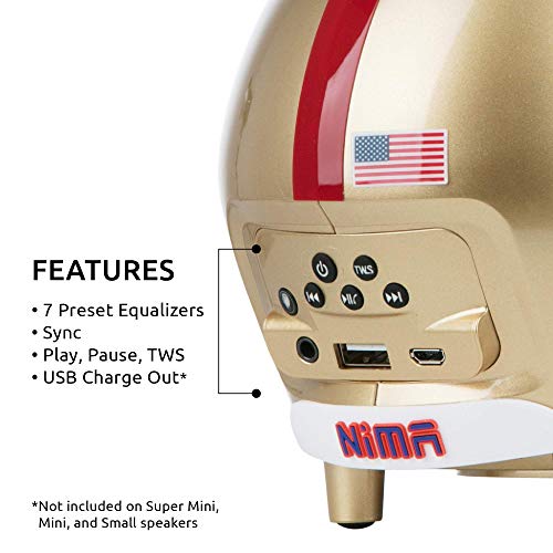 Nima Athletics NCAA Officially Licensed Football Helmet Portable Bluetooth Speaker Florida State Seminoles (Small)