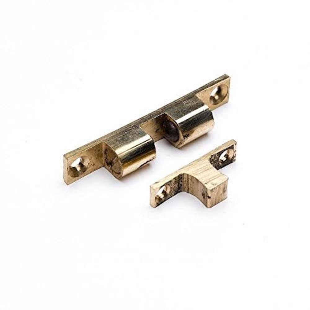 Merriway BH04580 (4 Pcs) Solid Brass Double Roller Ball Cupboard Cabinet Door Catch, 42 mm (1.5/8 inch) - Pack of 4 Pieces