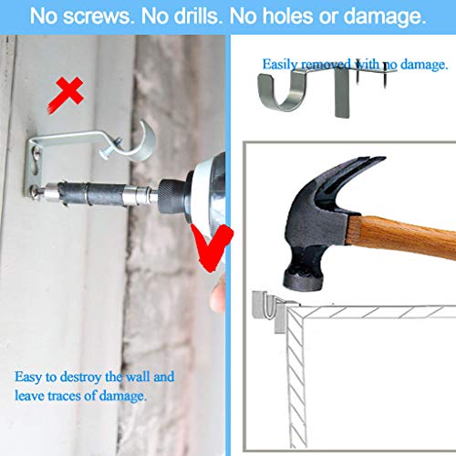 Trendia Single Curtain Rod Brackets 2pair Curtain Rod Holders