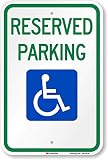 "Reserved Parking" Federal Handicap Parking Sign By SmartSign | 12" x 18" 3M Engineer Grade Reflective Aluminum