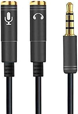 Dorggi Audio Splitter, 3.5mm Jack Headphone+ Mic Audio Splitter for Speaker Headphone Laptop and more - 3 Colors Select