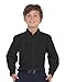 Gioberti Boy's Oxford Long Sleeve Dress Shirt, Black, Size 14