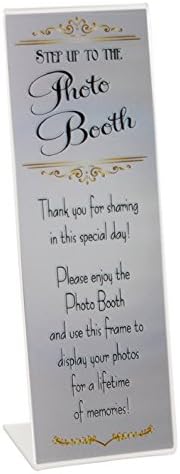 Photo Booth Nook | 2x6 Slanted Photo Booth Frames (150 Count) | Crystal Clear Acrylic Photo Booth Picture Frame with Silver Inserts | Bulk
