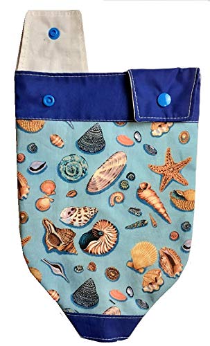 Catheter Peg Bag Cover, Drainage Bag Covers (500 ml). Sea Shells Pattern. Nutex. 100% Cotton.