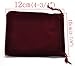 PEPPERLONELY Brand 10PC Dark Red Velvet Drawstring Pouches Jewelry Gift Bags 12x10cm (4-3/4 x 4 Inch)