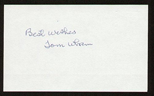 Tom Wham signed autograph 3x5 card Football Player Chicago Cardinals d. 2006
