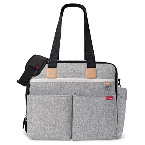 Skip Hop Weekender Travel Diaper Bag Tote with Matching Changing Pad, Duo Signature, Grey Melange Skip Hop Weekender Travel Diaper Bag Tote with Matching Changing Pad, Duo Signature, Grey Melange
