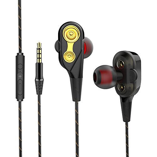 Earphones, In-Ear Headphones with Microphone Music Stereo Earbuds Headset with with Stereo bass, Comfort Fit for Apple and Android Smartphones
