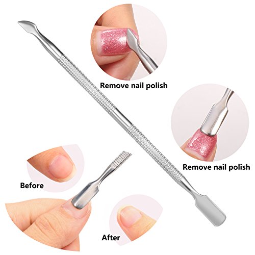 Nail Clippers Cuticle Nipper Pusher Manicure Set, AImi Professional Nail Polish Remover Tool Gel Nail Art Kit - Stainless Steel,Travel, Gift - 7 Pcs (Manicure set, Black)