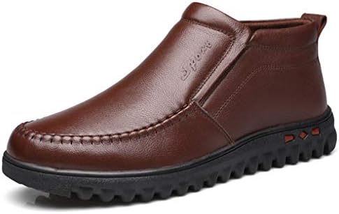 Starttwin Oxford Boots Mens Winter Slip-on Light Leisure Warm Business Snow Boots