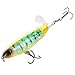 SODIAL Whopper Popper Topwater Fishing Lure 13g 9cm Artificial Bait Hard Fishing Plopper Hook Soft Rotating Tail Fishing Tackle 3#