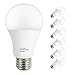 LAKES Dimmable A19 LED Bulb，E26 base13W (100W Equivalent), Medium Screw Base, 1200 Lumens, 270° Beam Angle, 5000K Daylight White, 6-PACK