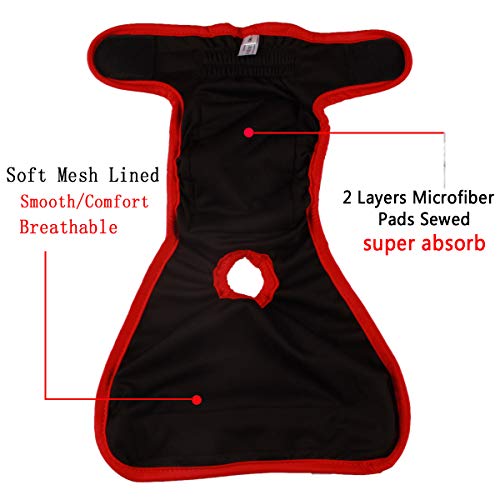 Washable Dog Diapers Female for Small Dogs 4 Pack,Premium