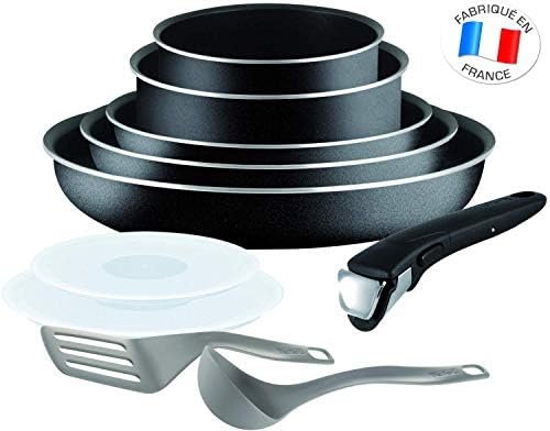 Tefal L2009802 Set de poêles et casseroles - Ingenio 5 Essential Noir Set 10 Pièces - Tous feux sauf induction