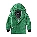 Hiheart Boys Girls Waterproof Hooded Jackets Cotton Lined Rain Jackets Green 7/8